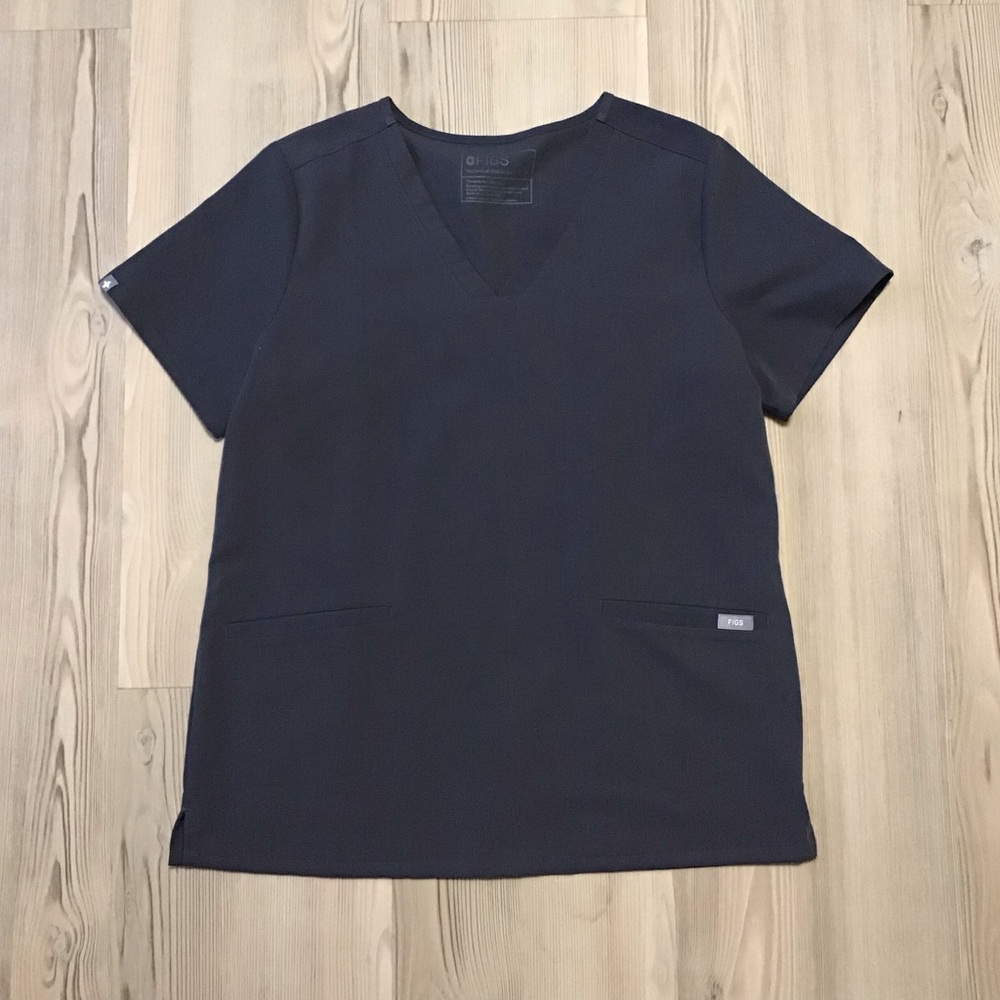 Figs Grey Scrub Top Size Medium